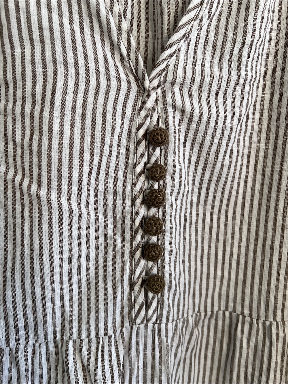 Tuckernuck Joanna linen cotton blend seersucker striped tier maxi dress size XL - Picture 8 of 12